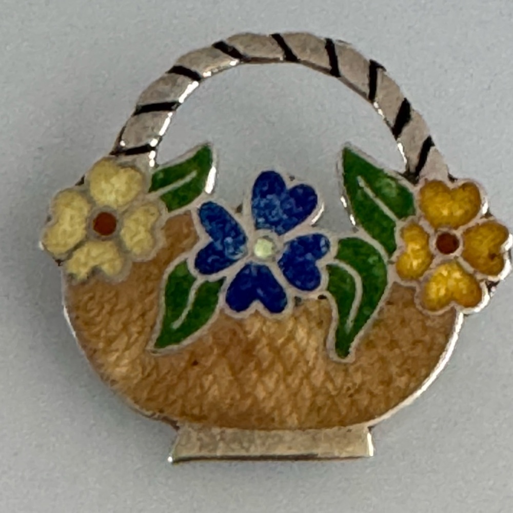 Elegant 925 enamel flowers Brooch
